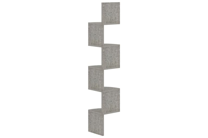 Vägghylla hörn betonggrå 19x19x123 cm spånskiva - Grå - Förvaring - Hylla - Vägghylla