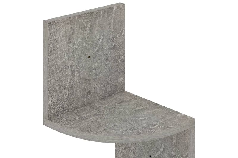 Vägghylla hörn betonggrå 19x19x123 cm spånskiva - Grå - Förvaring - Hylla - Vägghylla
