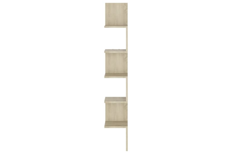 Vägghylla hörn sonoma-ek 20x20x127,5 cm spånskiva - Brun - Förvaring - Hylla - Vägghylla
