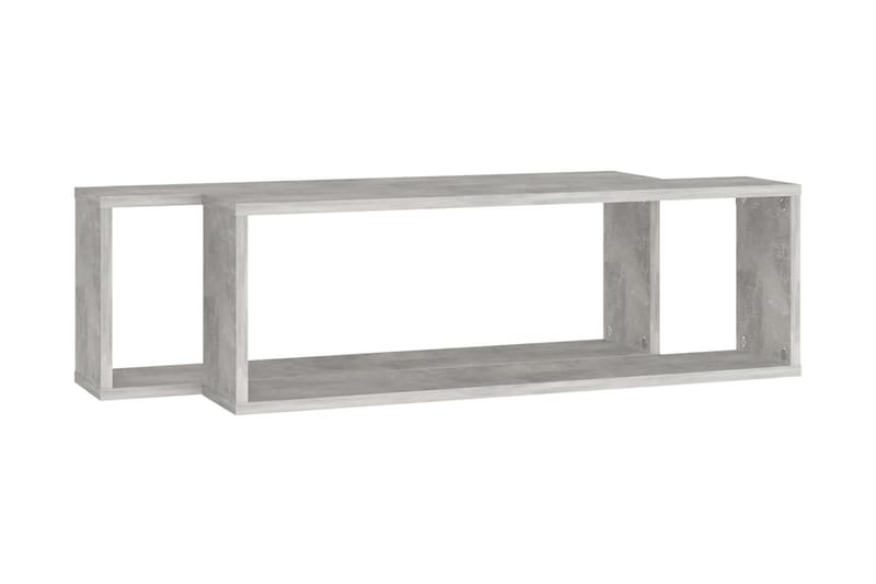 Vägghylla kubformad 2 st betonggrå 80x15x26,5 cm spånskiva - Betonggrå - Förvaring - Hylla - Vägghylla