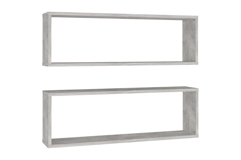 Vägghylla kubformad 2 st betonggrå 80x15x26,5 cm spånskiva - Betonggrå - Förvaring - Hylla - Vägghylla