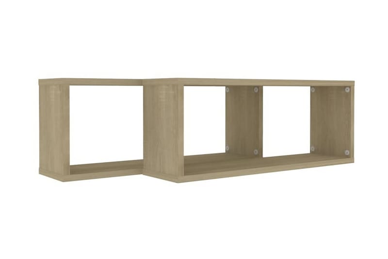 Vägghylla kubformad 2 st sonoma-ek 60x15x23 cm spånskiva - Ek - Förvaring - Hylla - Vägghylla