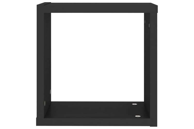 Vägghylla kubformad 2 st svart 30x15x30 cm - Svart - Förvaring - Hylla - Vägghylla