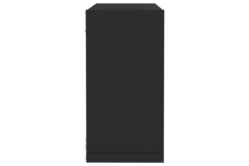 Vägghylla kubformad 2 st svart 30x15x30 cm - Svart - Förvaring - Hylla - Vägghylla