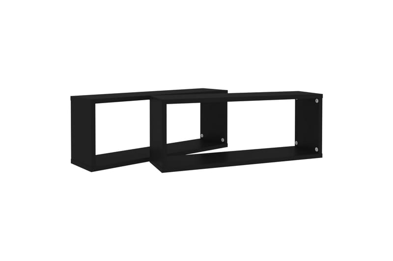 Vägghylla kubformad 2 st svart 60x15x23 cm spånskiva - Svart - Förvaring - Hylla - Vägghylla