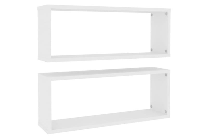Vägghylla kubformad 2 st vit 60x15x23 cm spånskiva - Vit - Förvaring - Hylla - Vägghylla