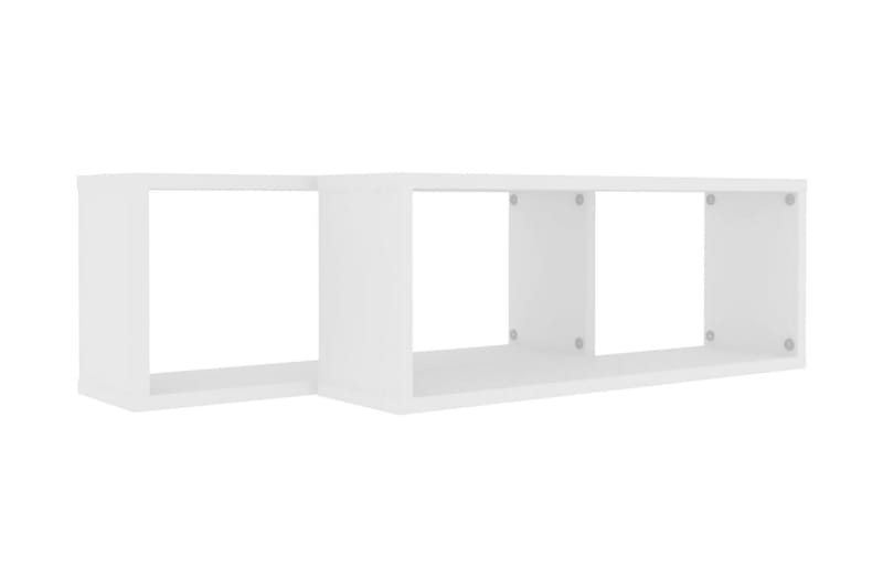 Vägghylla kubformad 2 st vit 60x15x23 cm spånskiva - Vit - Förvaring - Hylla - Vägghylla