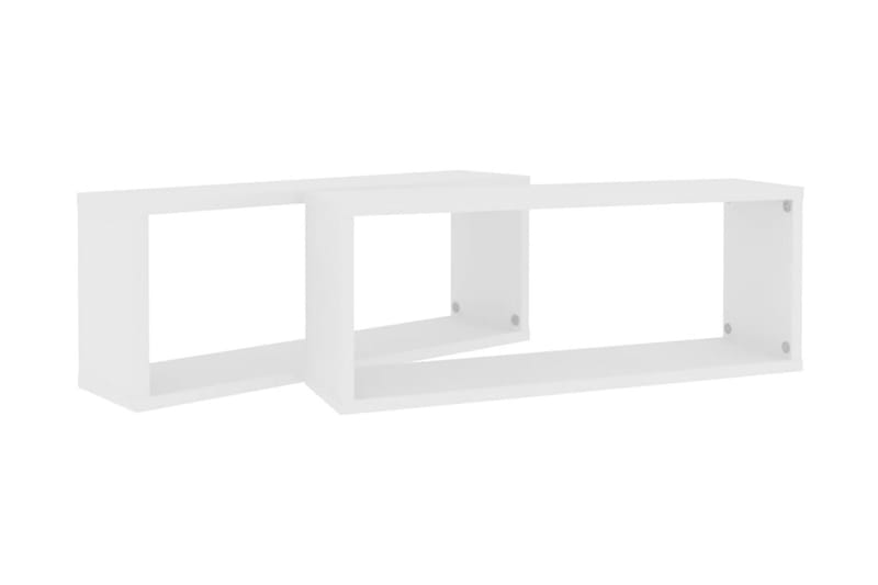 Vägghylla kubformad 2 st vit 60x15x23 cm spånskiva - Vit - Förvaring - Hylla - Vägghylla