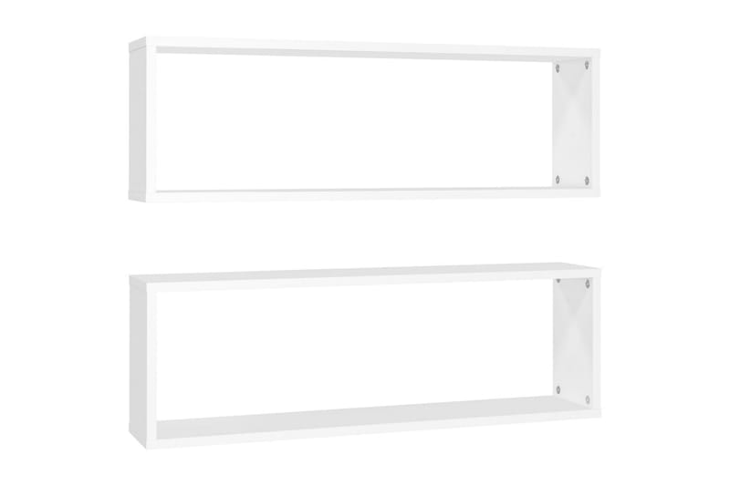 Vägghylla kubformad 2 st vit 80x15x26,5 cm spånskiva - Vit - Förvaring - Hylla - Vägghylla