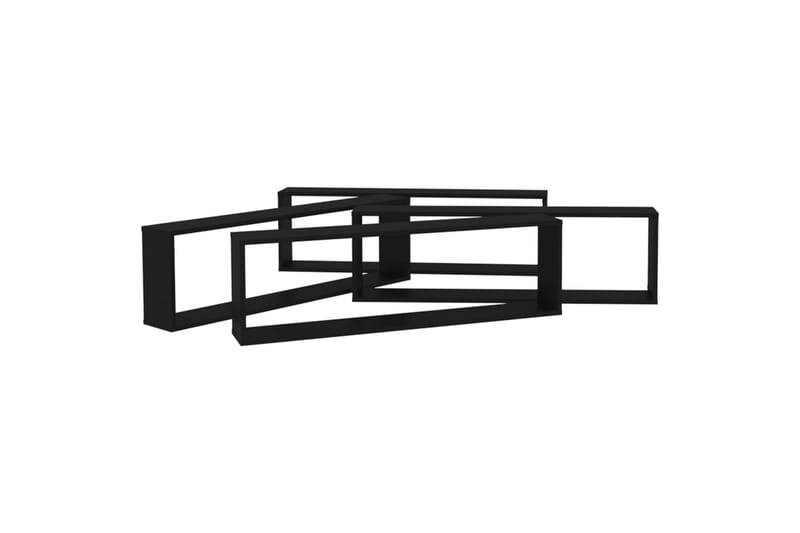Vägghylla kubformad 4 st svart 100x15x30 cm spånskiva - Svart - Förvaring - Hylla - Vägghylla