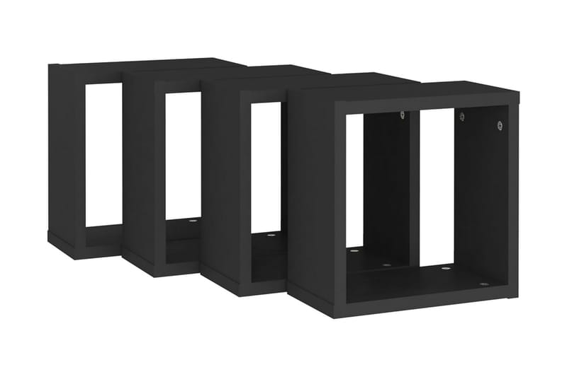 Vägghylla kubformad 4 st svart 30x15x30 cm - Svart - Förvaring - Hylla - Vägghylla