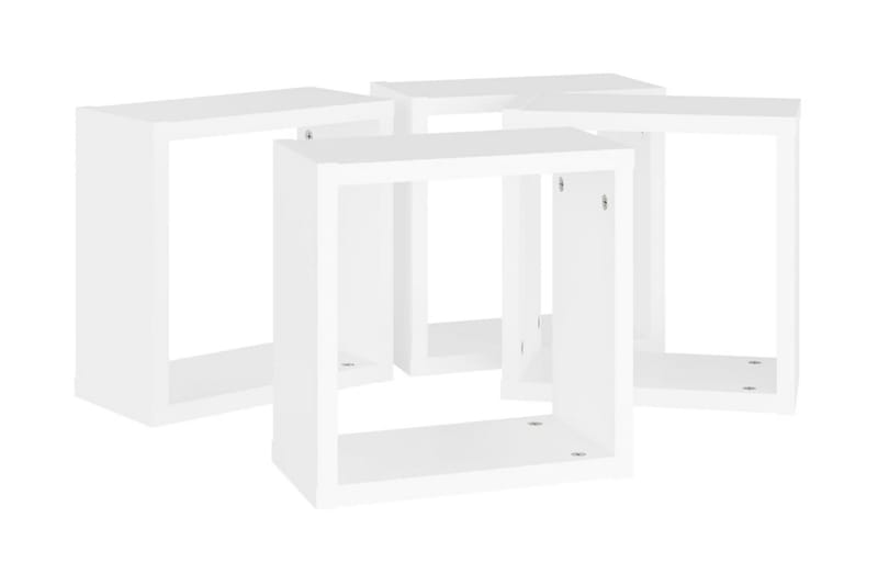 Vägghylla kubformad 4 st vit 30x15x30 - Vit - Förvaring - Hylla - Vägghylla