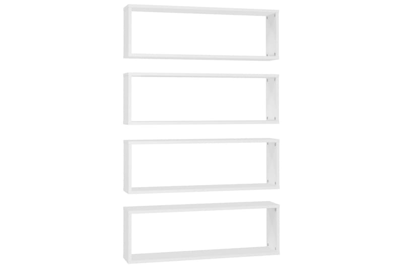 Vägghylla kubformad 4 st vit 80x15x26,5 cm spånskiva - Vit - Förvaring - Hylla - Vägghylla