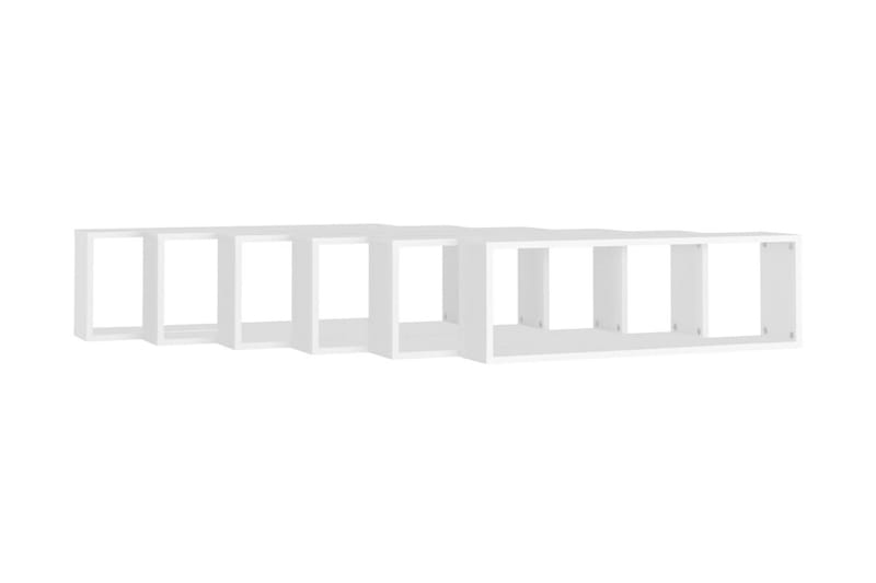 Vägghylla kubformad 6 st vit 80x15x26,5 cm spånskiva - Vit - Förvaring - Hylla - Vägghylla