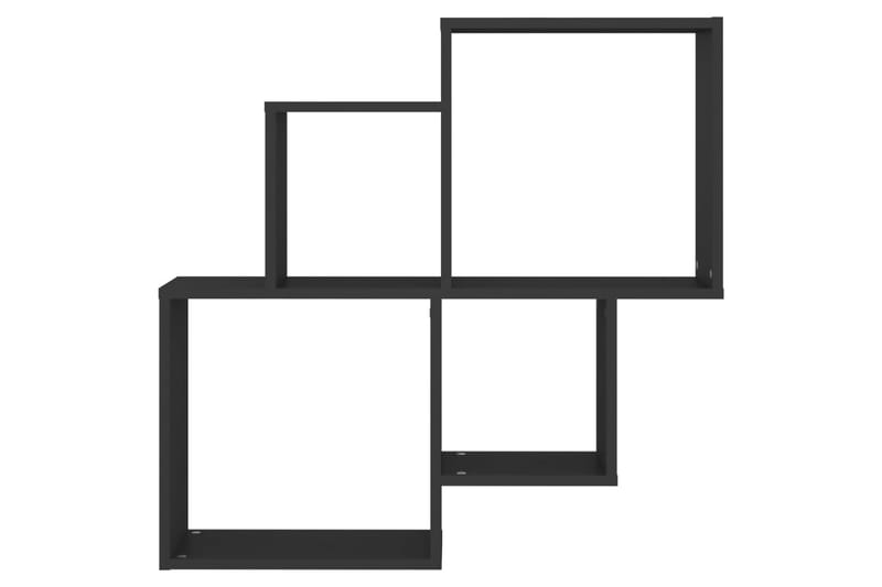 Vägghylla kubformad svart 80x15x78,5 cm spånskiva - Svart - Vägghylla