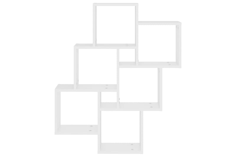 Vägghylla kubformad vit 78x15x93 cm spånskiva - Vit - Förvaring - Hylla - Vägghylla