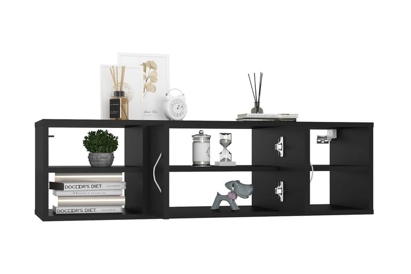 Vägghylla svart 102x30x29 cm spånskiva - Svart - Förvaring - Hylla - Vägghylla