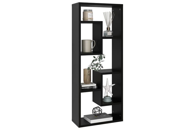 Vägghylla svart 36x16x90 cm spånskiva - Svart - Förvaring - Hylla - Vägghylla