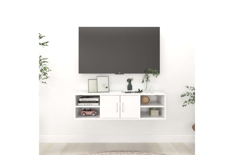 Vägghylla vit 102x30x29 cm spånskiva - Vit - Förvaring - Hylla - Vägghylla