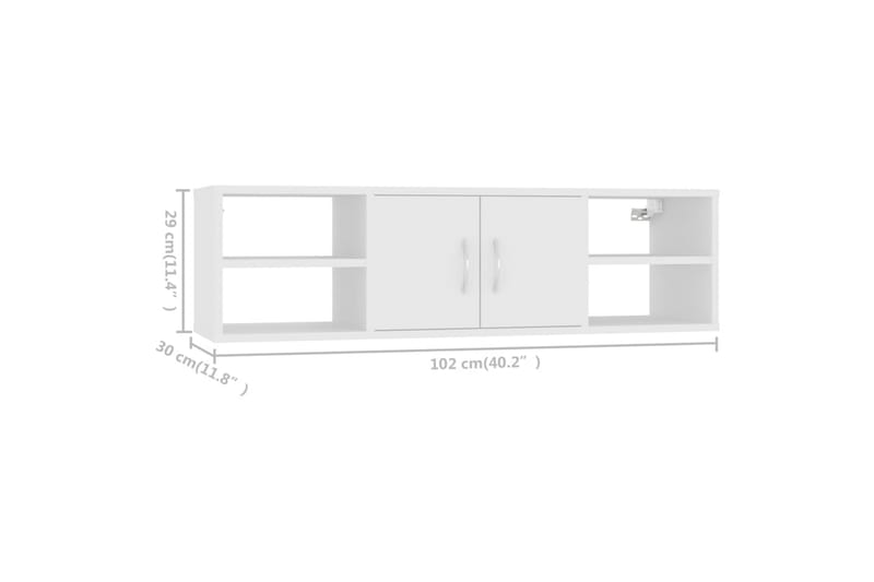 Vägghylla vit 102x30x29 cm spånskiva - Vit - Förvaring - Hylla - Vägghylla