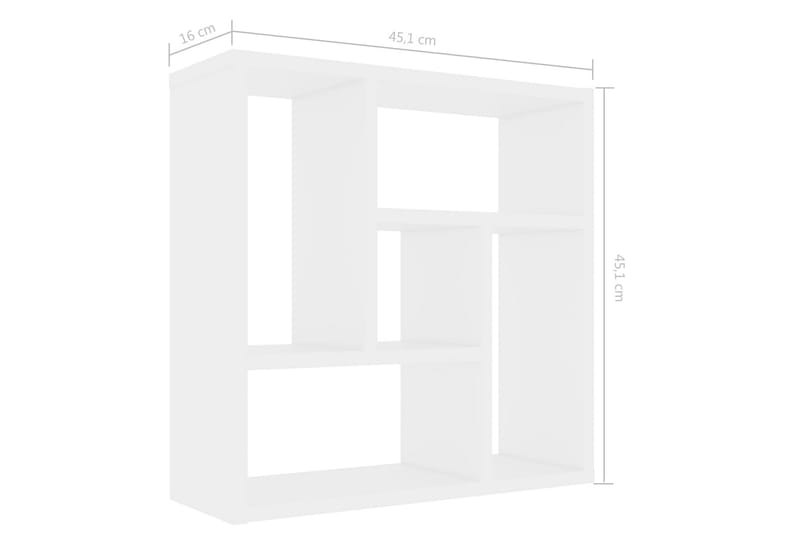 Vägghylla vit 45,1x16x45,1 cm spånskiva - Vit - Vägghylla