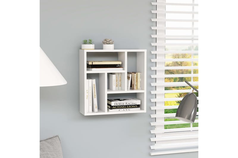 Vägghylla vit 45,1x16x45,1 cm spånskiva - Vit - Förvaring - Hylla - Vägghylla