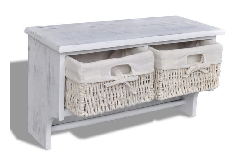 Vägghylla vit 60x23,5x33 cm paulownia - Vit - Förvaring - Hylla - Vägghylla