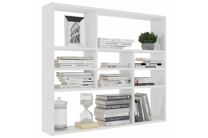 Vägghylla vit 90x16x78 cm spånskiva - Vit - Förvaring - Hylla - Vägghylla
