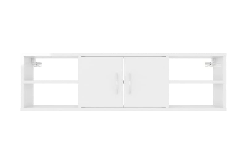 Vägghylla vit högglans 102x30x29 cm spånskiva - Vit högglans - Vägghylla