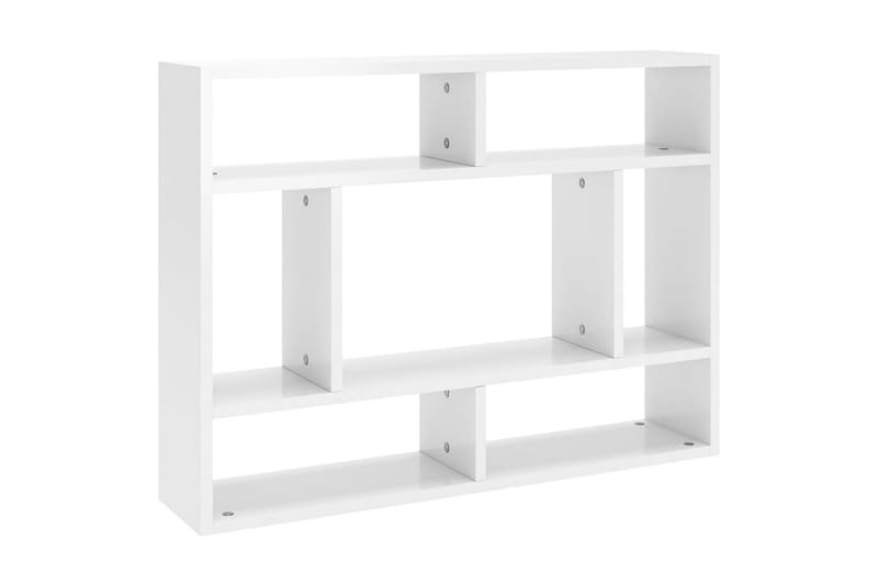 Vägghylla vit högglans 75x16x55 cm spånskiva - Vit - Förvaring - Hylla - Vägghylla