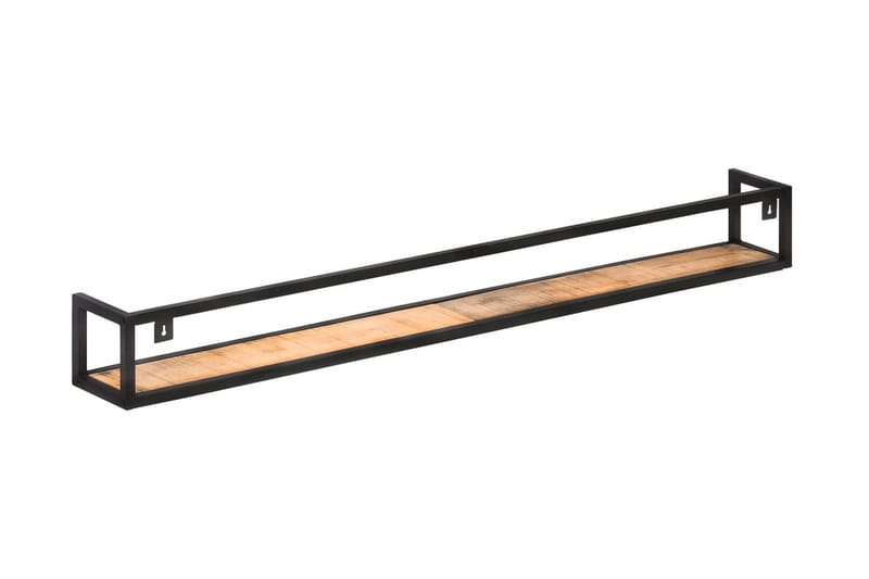 Vägghyllor 2 st 160 cm grovt mangoträ - Brun - Förvaring - Hylla - Vägghylla