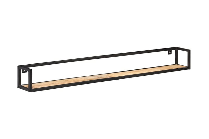 Vägghyllor 2 st 160 cm grovt mangoträ - Brun - Förvaring - Hylla - Vägghylla