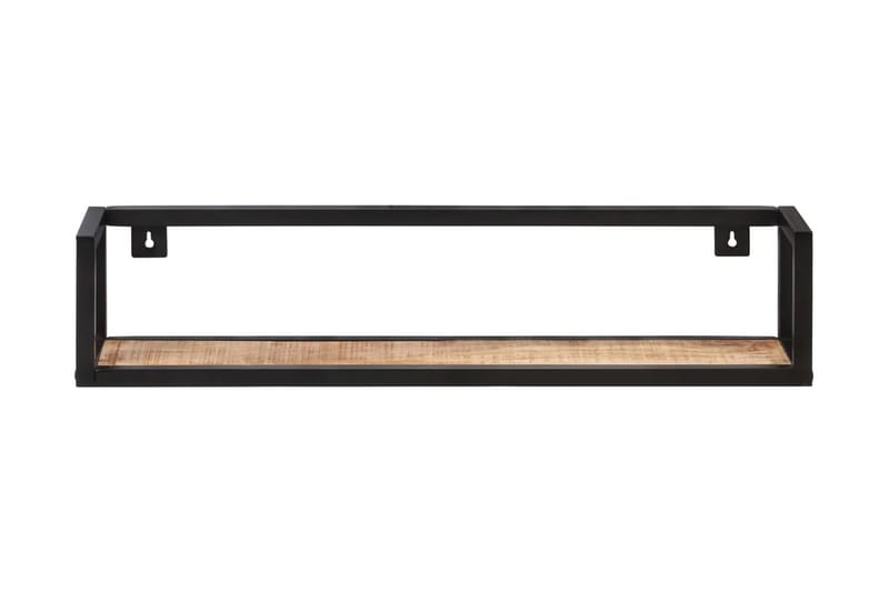 Vägghyllor 2 st 80 cm grovt mangoträ - Brun - Förvaring - Hylla - Vägghylla