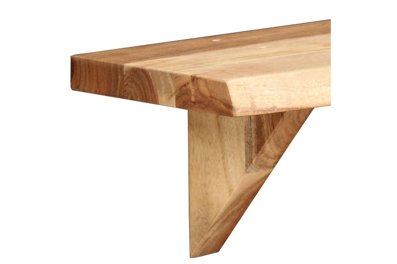 Vägghyllor 2 st 90x20x16 cm massivt akaciaträ - Brun - Förvaring - Hylla - Vägghylla