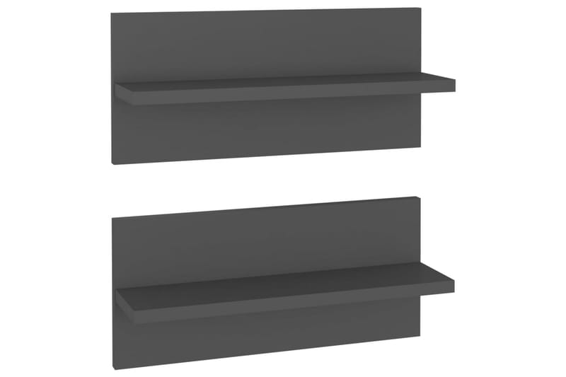 Vägghyllor 2 st grå 40x11,5x18 cm spånskiva - Grå - Förvaring - Hylla - Vägghylla