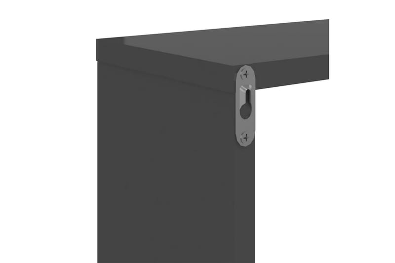 Vägghyllor 2 st grå högglans 50x15x50 cm spånskiva - Grå högglans - Förvaring - Hylla - Vägghylla