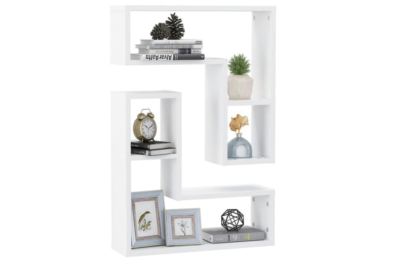 Vägghyllor 2 st vit 50x15x50 cm spånskiva - Vit - Förvaring - Hylla - Vägghylla