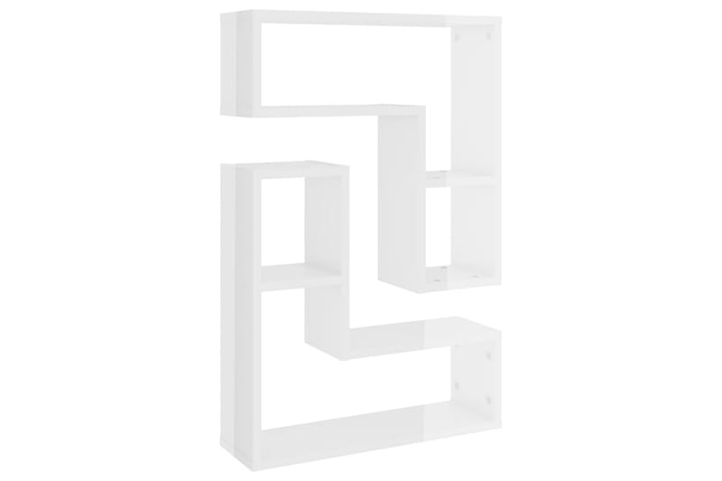 Vägghyllor 2 st vit högglans 50x15x50 cm spånskiva - Vit högglans - Förvaring - Hylla - Vägghylla