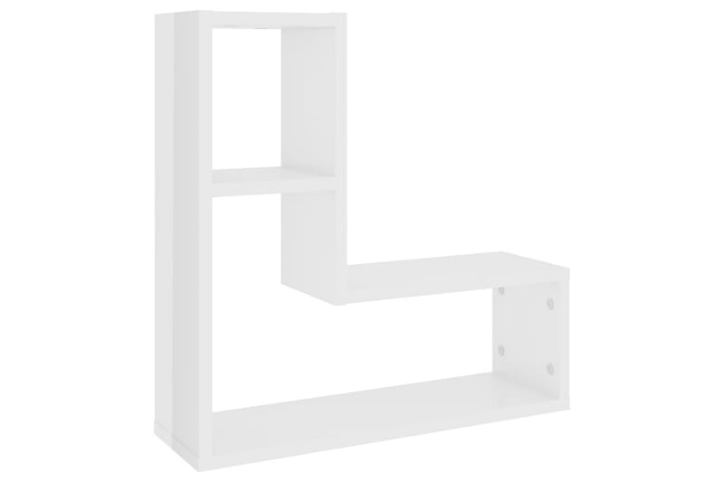 Vägghyllor 2 st vit högglans 50x15x50 cm spånskiva - Vit högglans - Förvaring - Hylla - Vägghylla