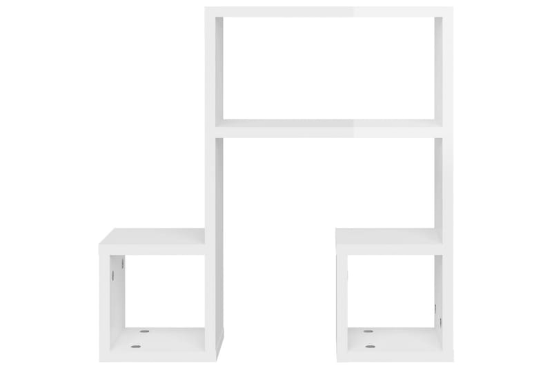 Vägghyllor 2 st vit högglans 50x15x50 cm spånskiva - Vit högglans - Förvaring - Hylla - Vägghylla