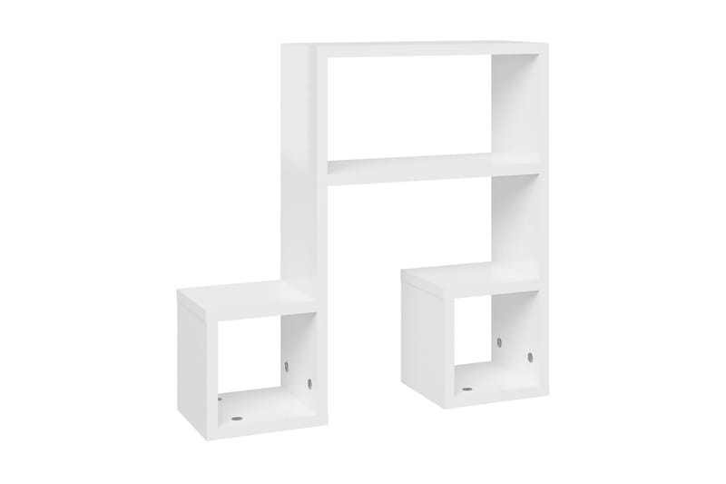 Vägghyllor 2 st vit högglans 50x15x50 cm spånskiva - Vit högglans - Förvaring - Hylla - Vägghylla