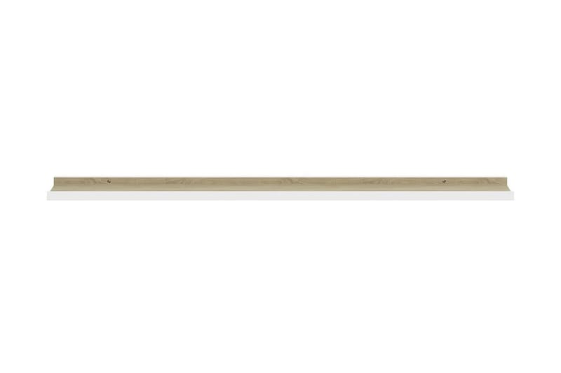 Vägghyllor 2 st vit och sonoma-ek 115x9x3 cm - Vit/ek - Förvaring - Hylla - Vägghylla