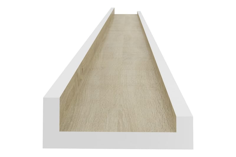 Vägghyllor 2 st vit och sonoma-ek 115x9x3 cm - Vit/ek - Förvaring - Hylla - Vägghylla