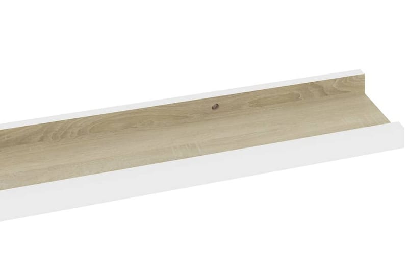 Vägghyllor 2 st vit och sonoma-ek 115x9x3 cm - Vit/ek - Förvaring - Hylla - Vägghylla