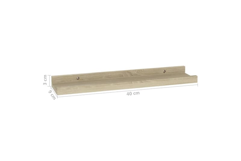 Vägghyllor 4 st sonoma-ek 40x9x3 cm - Ek - Förvaring - Hylla - Vägghylla