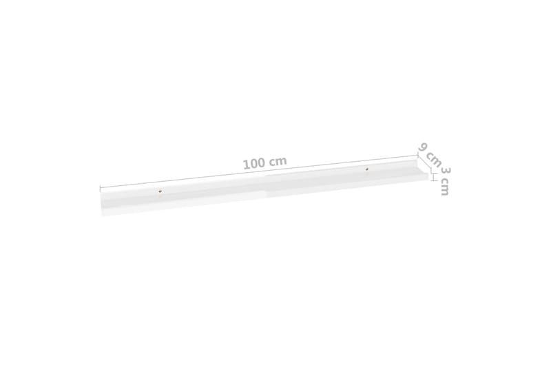 Vägghyllor 4 st vit högglans 100x9x3 cm - Vit högglans - Förvaring - Hylla - Vägghylla