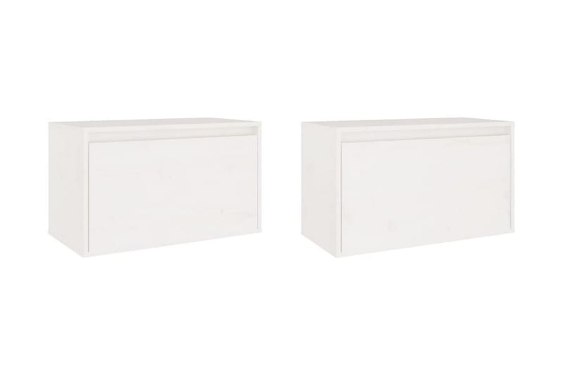 Väggskåp 2 st 60x30x35 cm massiv furu vit - Vit - Förvaring - Hylla - Vägghylla
