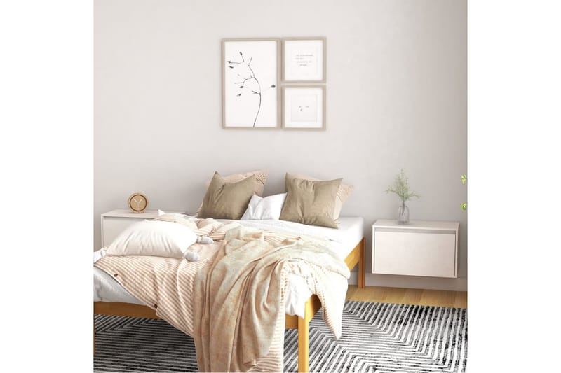 Väggskåp 2 st 60x30x35 cm massiv furu vit - Vit - Förvaring - Hylla - Vägghylla