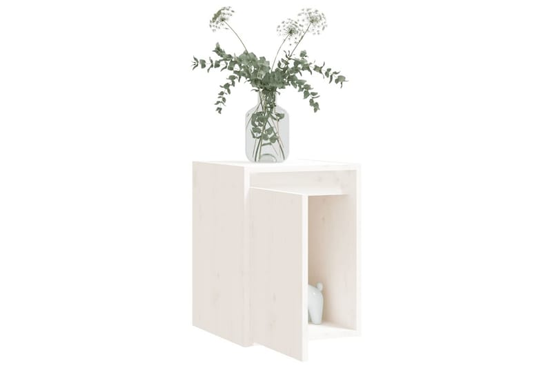 Väggskåp 2 st vit 30x30x40 cm massiv furu - Vit - Förvaring - Hylla - Vägghylla