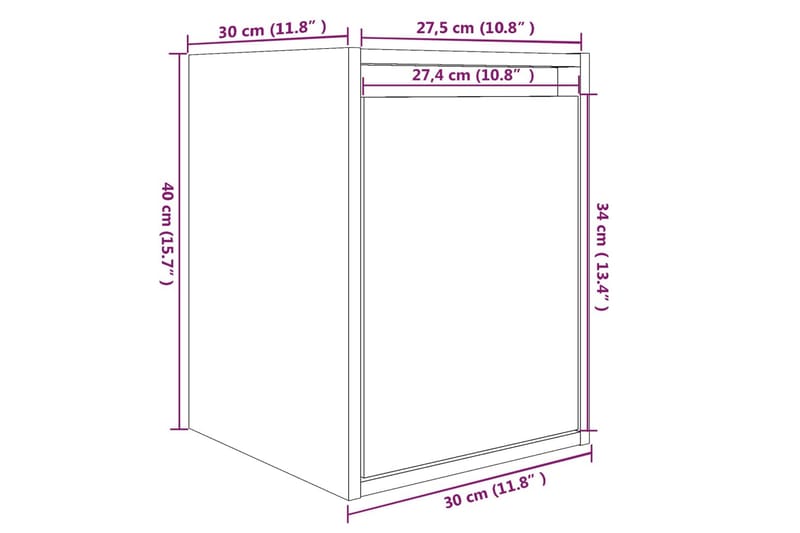 Väggskåp 2 st vit 30x30x40 cm massiv furu - Vit - Förvaring - Hylla - Vägghylla